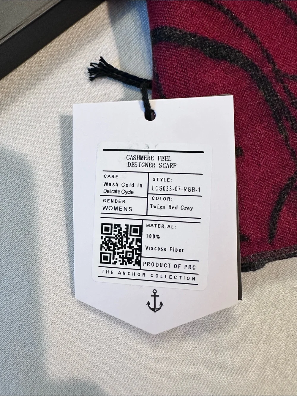Mio Marino scarf - Twigs Red & Gray. NIB. Feels like cashmere!